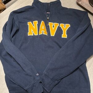 Jansport Navy (US Naval Academy) Collared Quarter-zip Sweatshirt